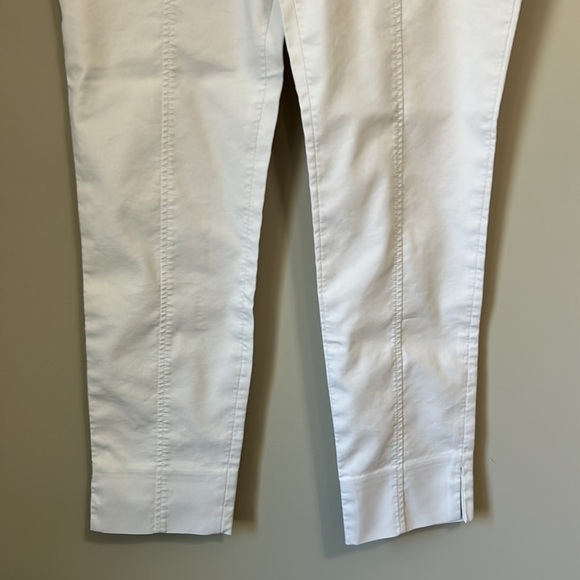 TORY BURCH Callie Skinny Ankle Pant Side Zip White Jean Designer Sz 4 - Picture 7 of 14